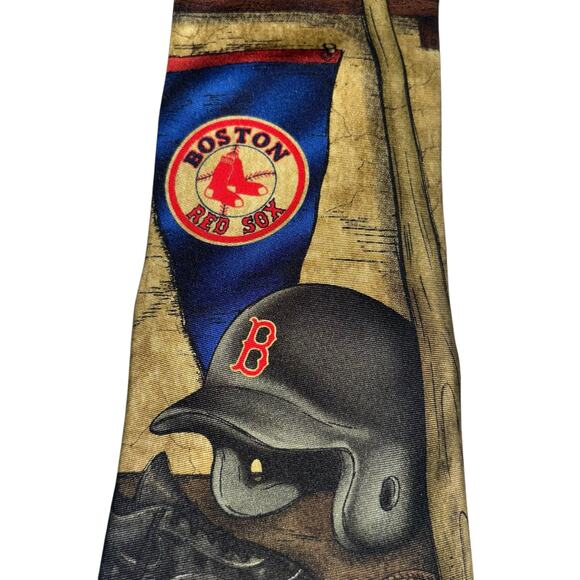 Eagles Wings MLB Red Sox Tie Officially Licensed Baseball Nostalgia 100% Silk - Picture 3 of 9